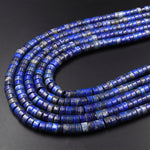 Natural Blue Lapis 6mm Heishi Rondelle Beads 15.5" Strand