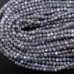 Flashy Natural Light Gray Labradorite 4mm 6mm 8mm Round Beads 15.5" Strand