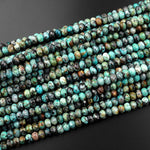 AAA Natural African Turquoise 6mm 8mm Faceted Rondelle Beads 15.5" Strand