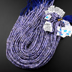 Faceted Natural Tanzanite 4mm Cube Beads Purple Blue Gemstone 15.5" Strand