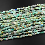 Natural Chrysocolla Azurite Freeform Chip Pebble Nugget Beads Gemstone 15.5" Strand
