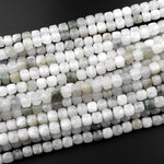 Faceted Natural Ice Mountain Jade 6mm 8mm Cube Beads 15.5" Strand