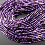 Natural Purple Amethyst 4mm Faceted Cube Square Dice Beads 15.5" Strand