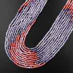 Micro Faceted Multicolor Mixed Gemstone Round Beads 3mm Iolite Red Agate 15.5" Strand