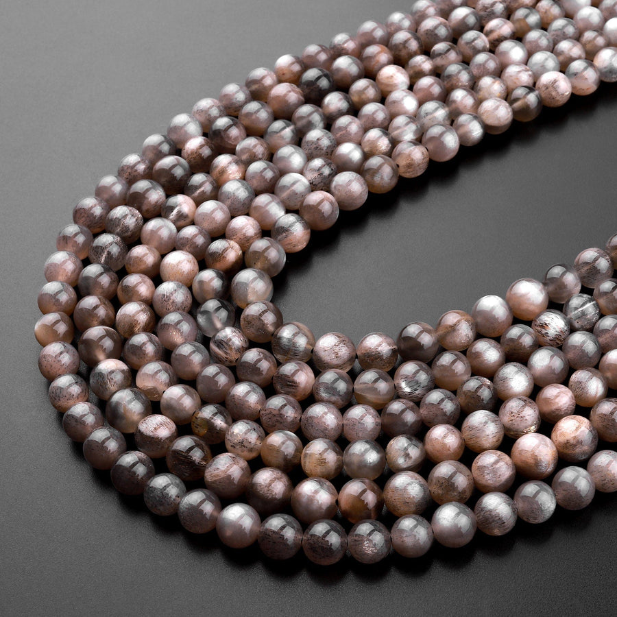 Natural Black Sunstone 4mm 6mm 8mm 10mm Round Beads 15.5" Strand