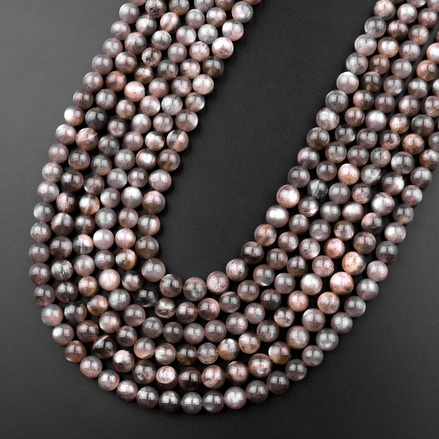 Natural Black Sunstone 4mm 6mm 8mm 10mm Round Beads 15.5" Strand