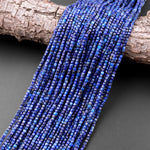 Natural Blue Lapis Gemstone Faceted 2mm Cube Square Dice Beads 15.5" Strand