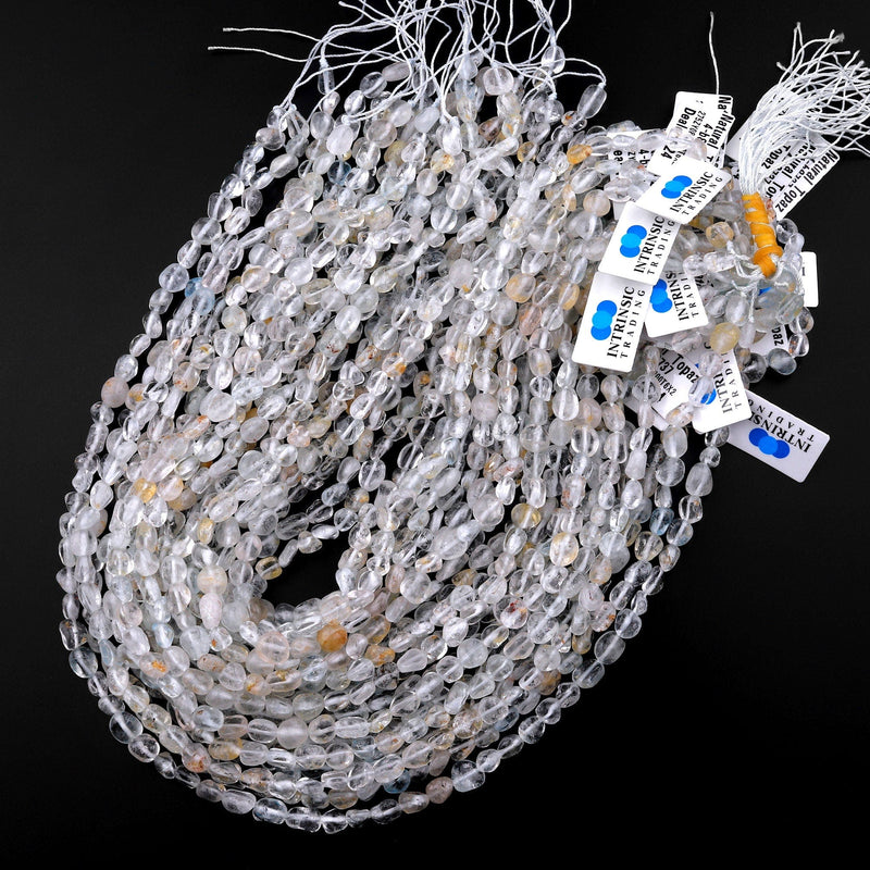 Natural Topaz Freeform Chip Pebble Nugget Beads Gemstone 15.5" Strand