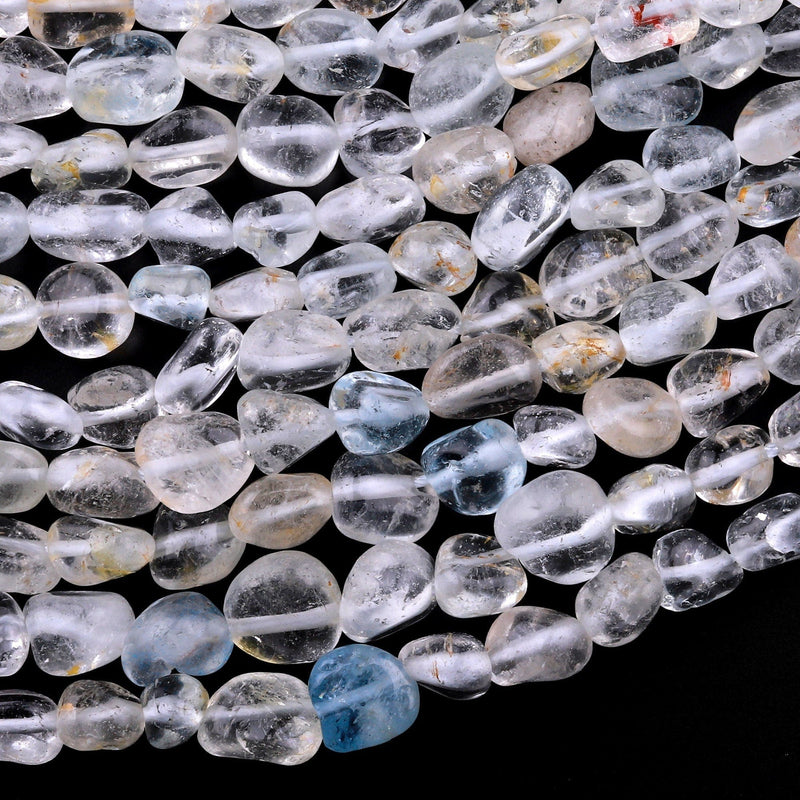 Natural Topaz Freeform Chip Pebble Nugget Beads Gemstone 15.5" Strand
