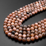 Natural Black Sunstone 4mm 6mm 8mm 10mm Round Beads 15.5" Strand