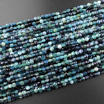 Natural Paraiba Blue Tourmaline Faceted 4mm Coin Beads Gemstone 15.5" Strand