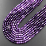 AAA Natural Purple Amethyst 4mm 5mm Faceted Cube Square Dice Beads 15.5" Strand