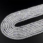 Natural White Topaz Faceted 4mm Prism Beads Gemstone 15.5" Strand