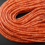 Natural Orange Aventurine 4mm Heishi Rondelle Beads 15.5" Strand