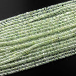 Natural Green Prehnite 4mm Heishi Rondelle Beads 15.5" Strand