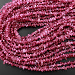 Natural Pink Tourmaline Freeform Hammered Beads 15.5" Strand