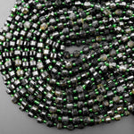 Natural Green Tourmaline Faceted 8mm Beads Energy Prism Double Terminated Points 15.5" Strand