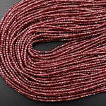 AAA Natural Chocolate Garnet 2mm 3mm Faceted Cube Square Dice Beads 15.5" Strand