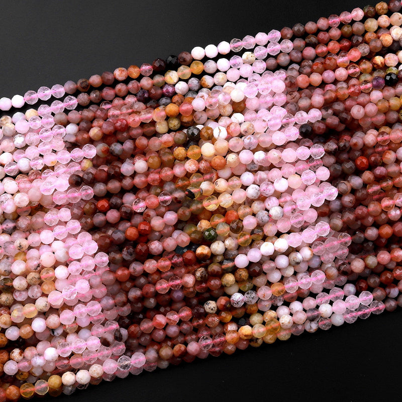 Faceted Natural Stone Beads Rose Quartz Amethyst Agate ite