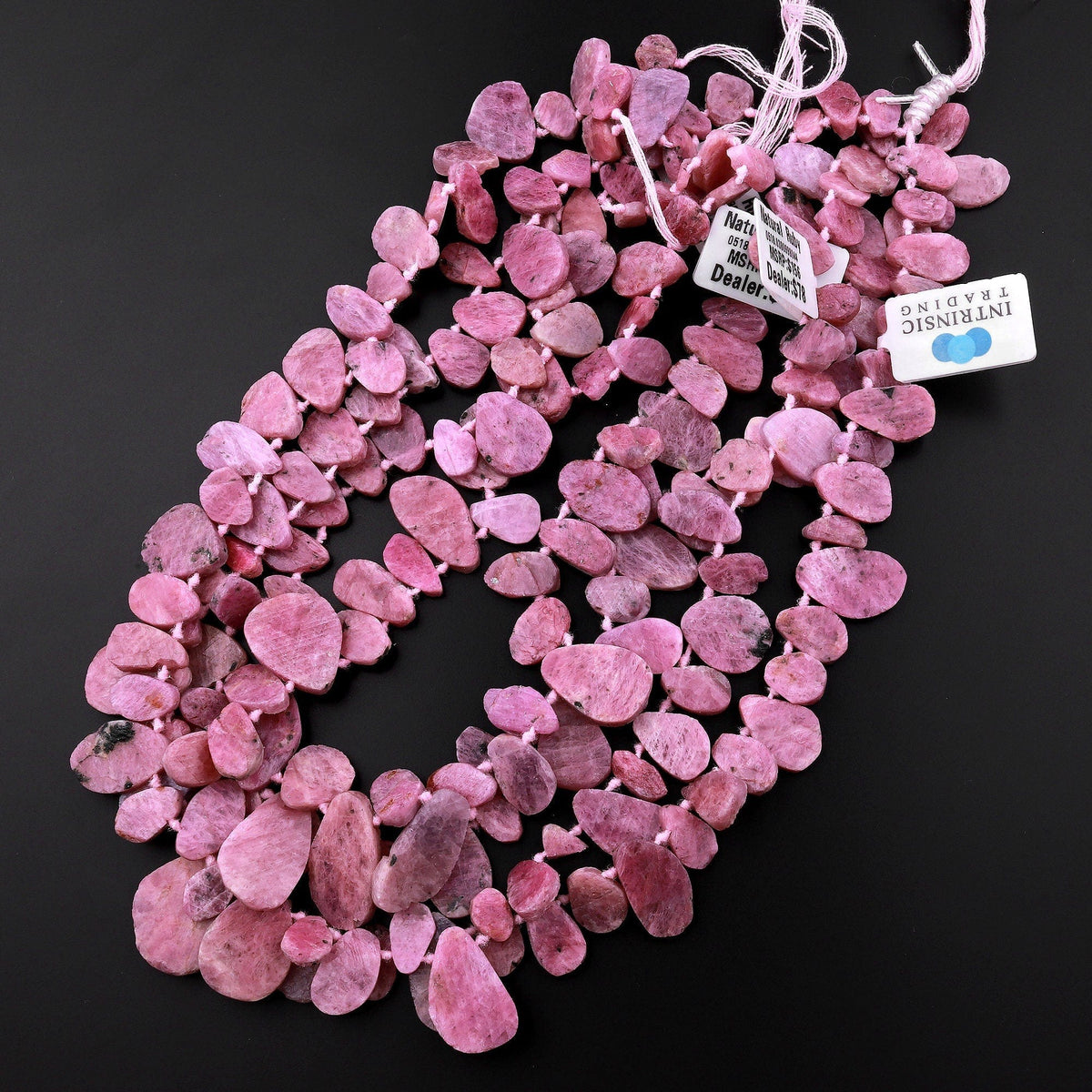 Real Genuine Natural Red Pink Ruby Gemstone Large Flat Freeform Teardr ...
