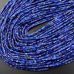 Natural Blue Lapis Gemstone Faceted 2mm Cube Square Dice Beads 15.5" Strand