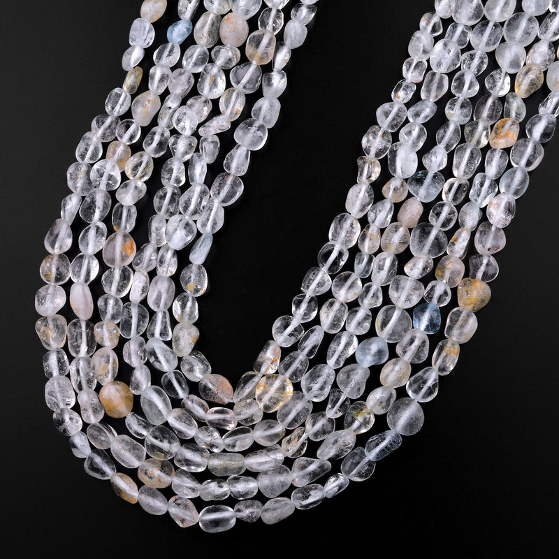 Natural Topaz Freeform Chip Pebble Nugget Beads Gemstone 15.5" Strand