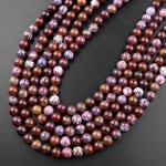 Natural Red Flame Agate Beads 6mm 8mm 10mm Round Beads 15.5" Strand