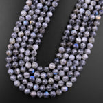 Faceted Natural Labradorite 8mm Round Beads 15.5" Strand