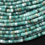 Natural Green Jasper 4mm Heishi Rondelle Beads 15.5" Strand