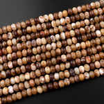 Natural Brown Coganc Opal Smooth Rondelle Beads 6mm 8mm 15.5" Strand