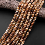Natural Brown Coganc Opal Smooth Rondelle Beads 6mm 8mm 15.5" Strand