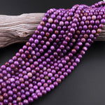 Natural Phosphosiderite 6mm 8mm 10mm Round Beads Natural Rich Lavender Purple Phosphosiderite High Polish 15.5" Strand