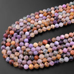 Natural Multicolor Rainbow Fluorite Faceted 6mm Round Beads Golden Brown Yellow Purple Green 15.5" Strand