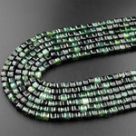 Natural Russian Dark Green Jade Faceted 4mm Cube Square Dice Beads Gemstone 15.5" Strand