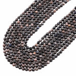 Natural Australian Black Opal Faceted 3mm 4mm Round Beads 15.5" Strand