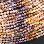 Micro Faceted Multicolor Mixed Gemstone Round Beads 4mm Fluorite Yellow Opal Citrine 15.5" Strand