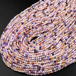 Natural Mexican Morado Purple Opal Faceted 3mm Round Beads 15.5" Strand