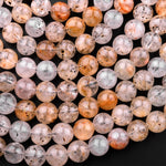 Natural Biotite Mica In Tourmaline Quartz 6mm 8mm 10mm Round Beads 15.5" Strand