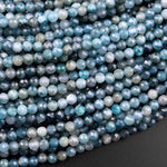 Natural Paraiba Blue Tourmaline Faceted 3mm Round Beads Indicolite Gemstone 15.5" Strand