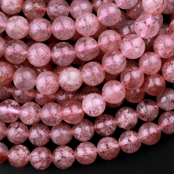 Natural Strawberry Quartz 6mm 8mm 10mm Round Beads 15.5" Strand