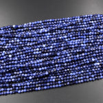 AAA Natural Blue Sodalite 4mm Faceted Round Beads 15.5" Strand