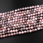 Natural Pink Zebra Jasper 4mm 6mm 8mm 10mm Round Beads 15.5" Strand