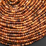 Natural Yellow Brown Cognac Tourmaline Faceted 3mm Rondelle Beads 15.5" Strand
