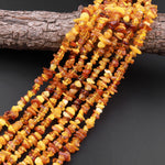 Real Genuine Natural Baltic Amber Beads Golden Yellow Amber Freeform Chip 15.5" Strand