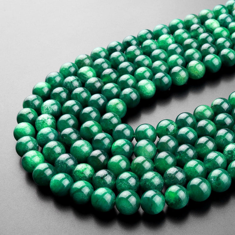AAA Natural Green Mica Muscovite in Fuchsite 4mm 6mm 8mm 10mm Round Be ...