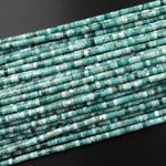 Natural Green Jasper 4mm Heishi Rondelle Beads 15.5" Strand