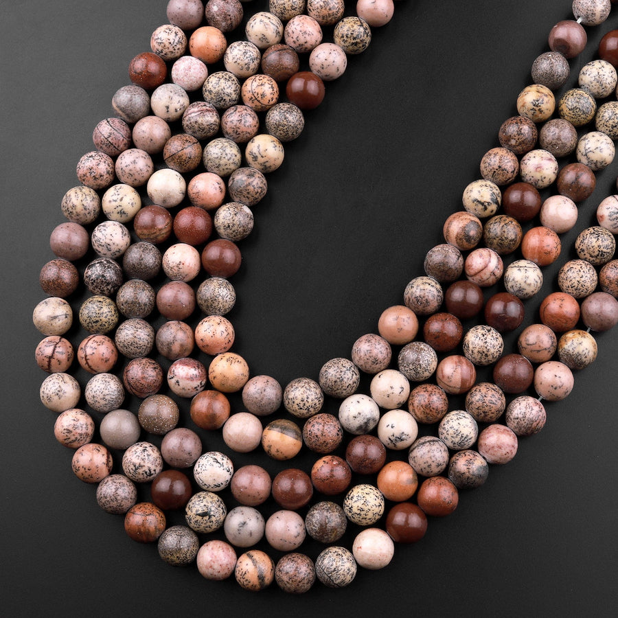Natural Artistic Jasper Stone Round Beads 6mm 8mm 15.5" Strand