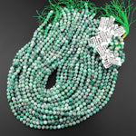 Real Genuine Natural Green Emerald Gemstone Faceted 6mm Round Beads Laser Diamond Cut Gemstone May Birthstone 15.5" Strand