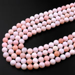 Natural Pink Opal 4mm 6mm 8mm 10mm Smooth Round Beads 15.5" Strand