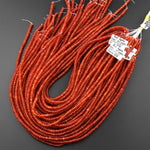 Natural Red Agate 4mm 6mm 8mm Rondelle Beads 15.5" Strand